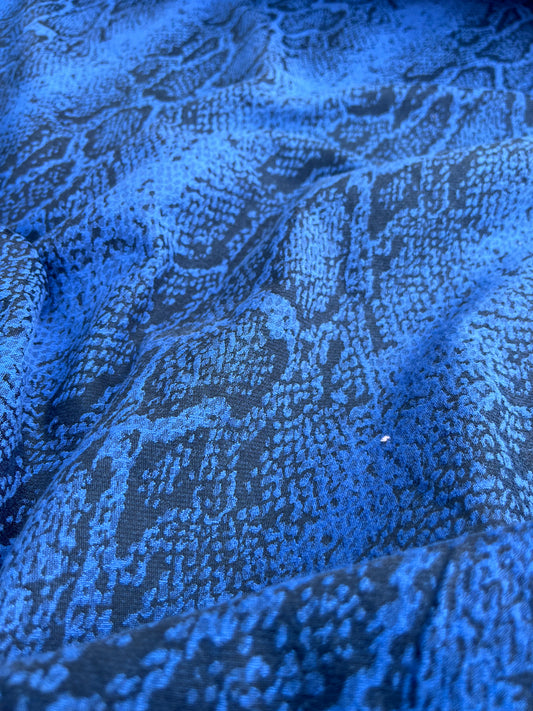 POPOL 020 cotton stretch jacquard blue snake