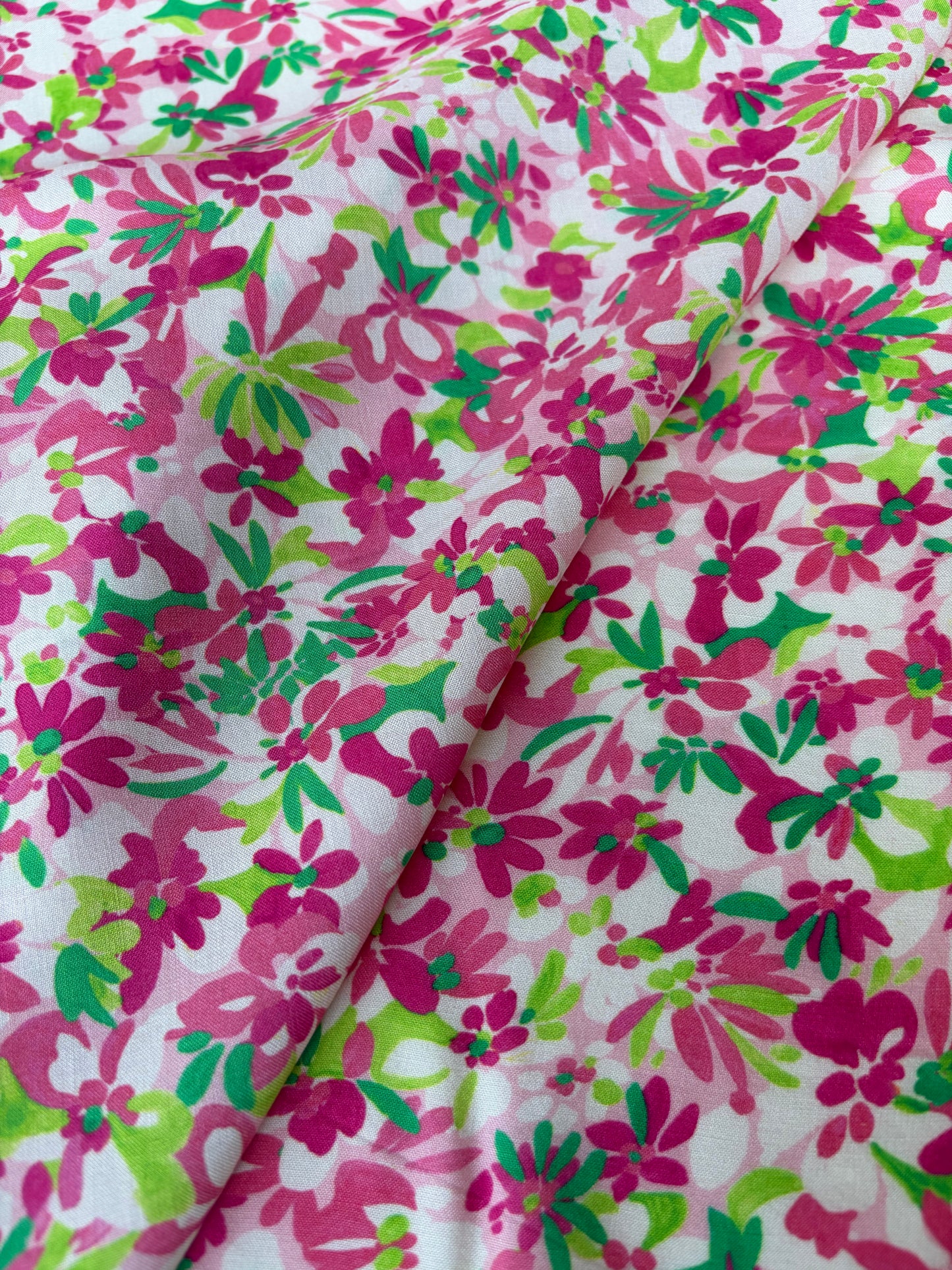 MARGE 015 viscose satin pink flowerfield