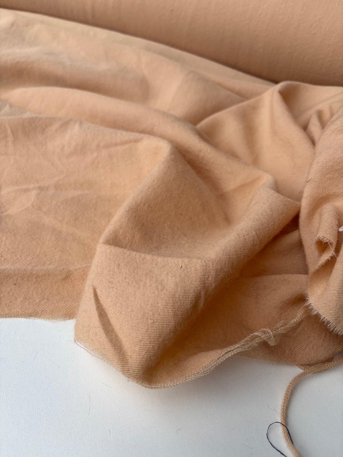 KALEB 013 sand coloured carded wool drape