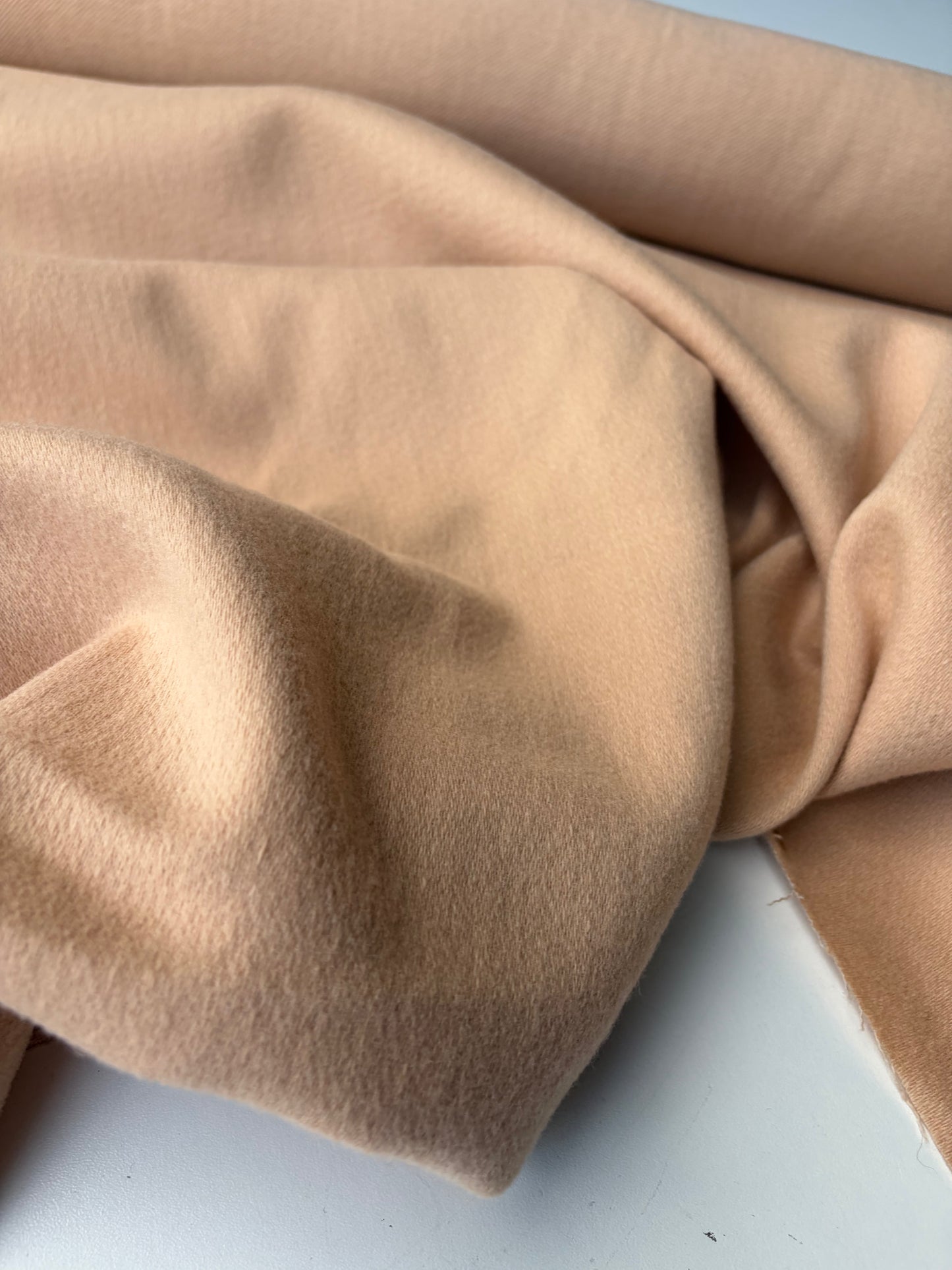 KALEB 015 sand coloured carded wool twill