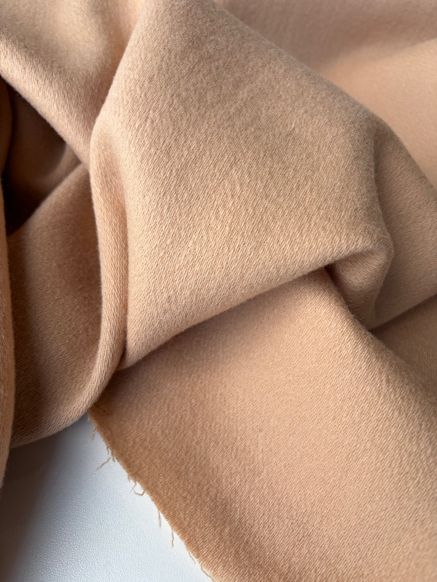 KALEB 015 sand coloured carded wool twill