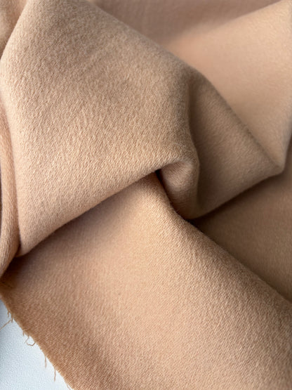 KALEB 015 sand coloured carded wool twill