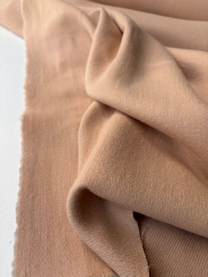 KALEB 015 sand coloured carded wool twill