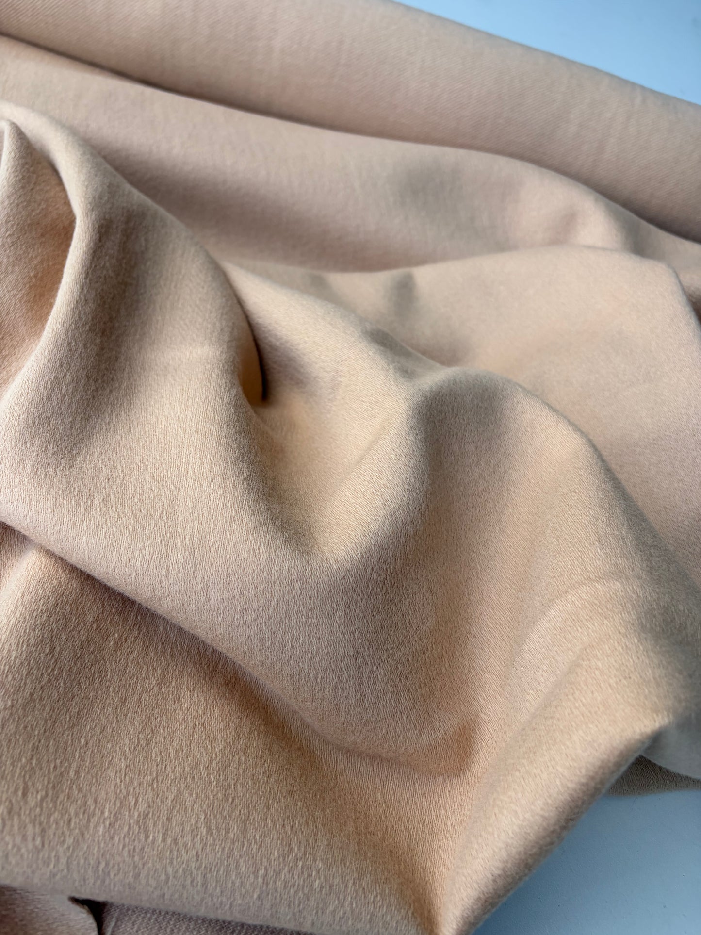 KALEB 015 sand coloured carded wool twill