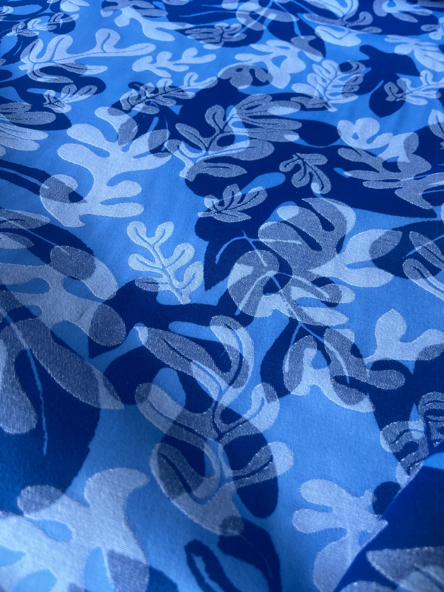CELESTIN 033 cotton jacquard multi-blue floral design