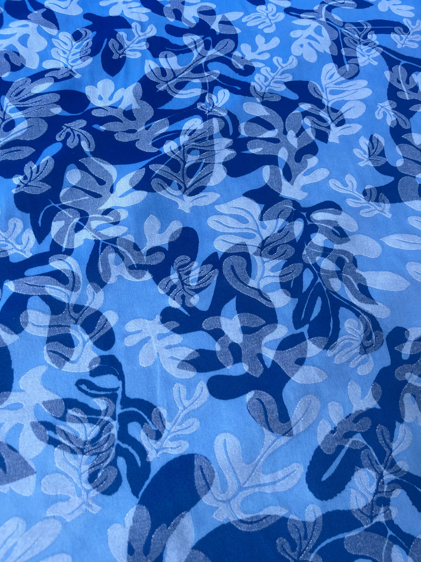 CELESTIN 033 cotton jacquard multi-blue floral design
