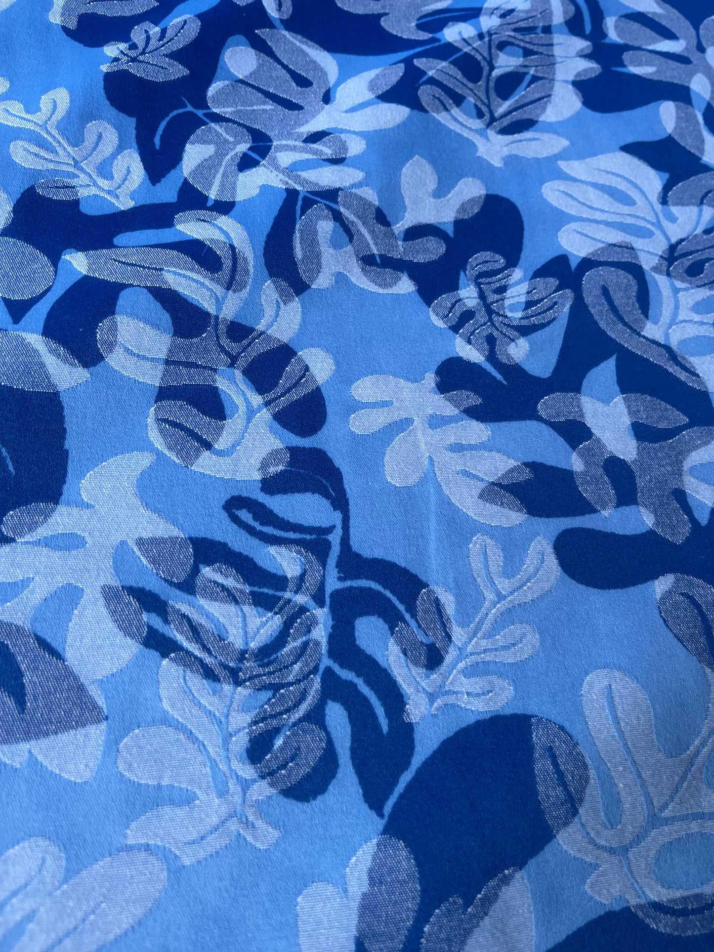CELESTIN 033 cotton jacquard multi-blue floral design