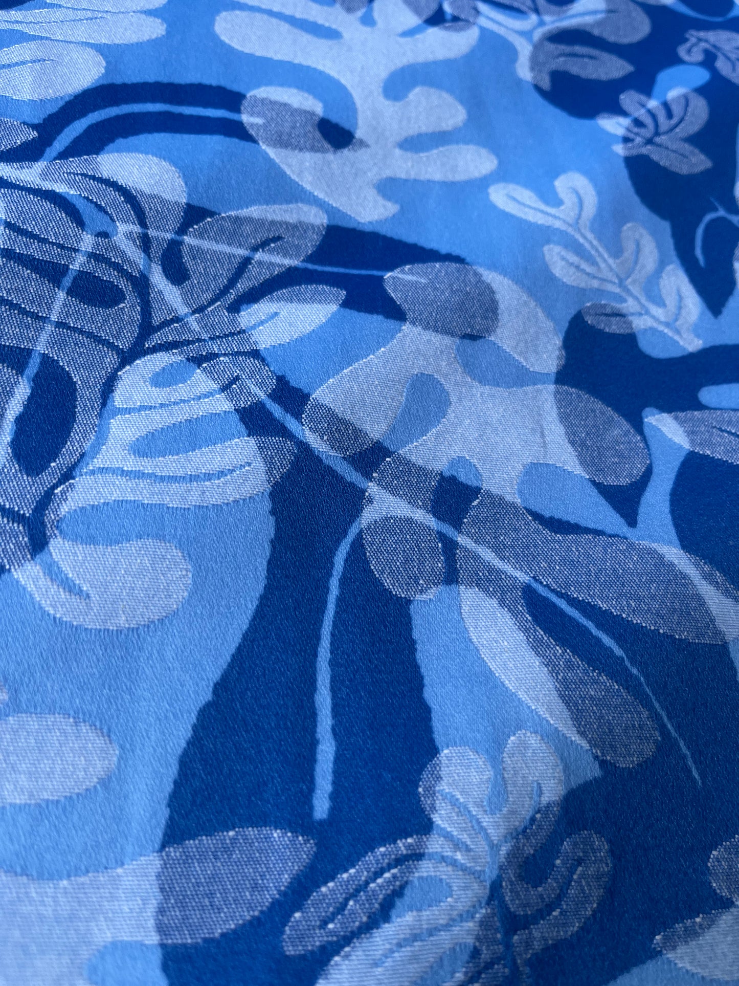 CELESTIN 033 cotton jacquard multi-blue floral design