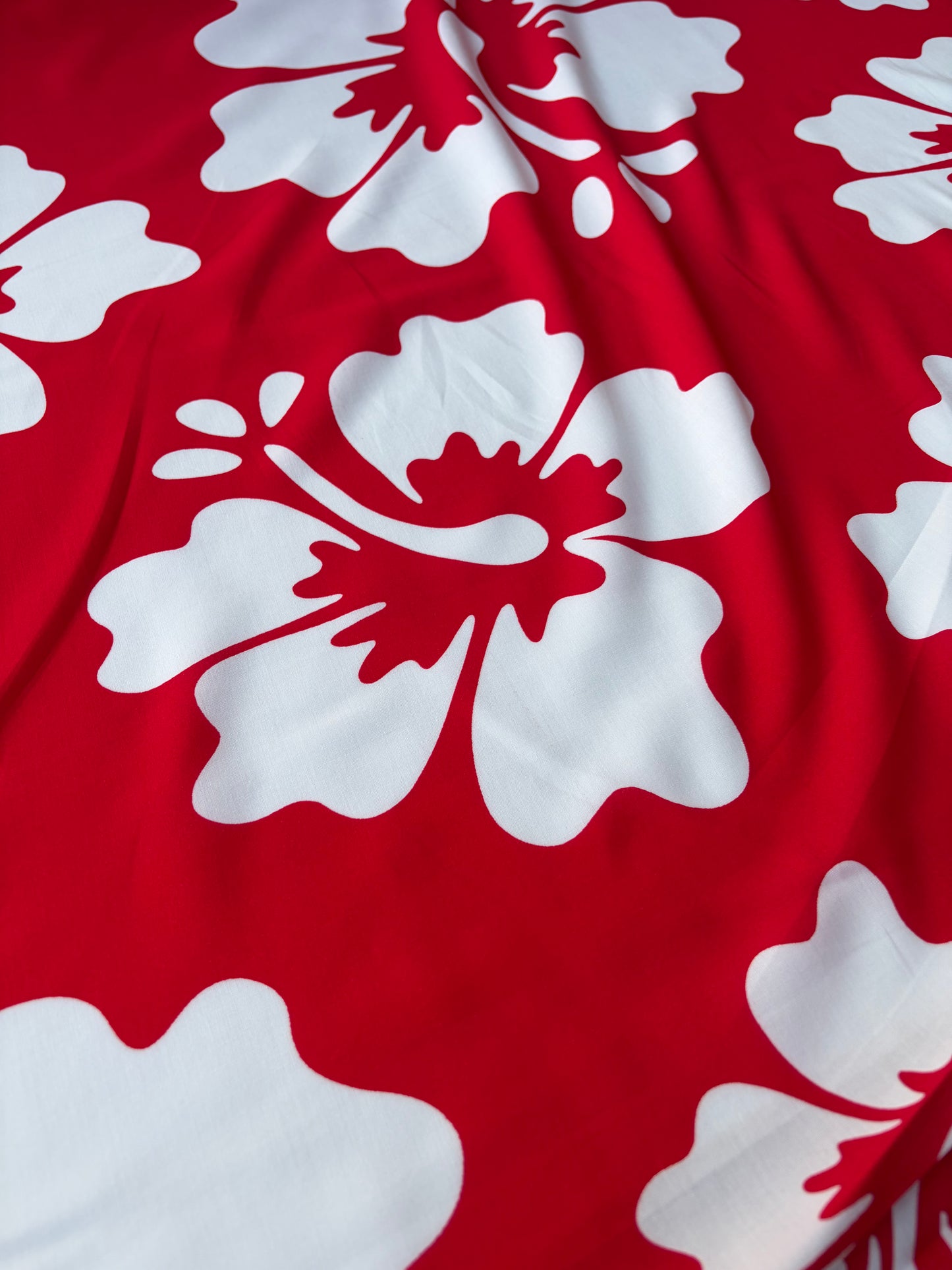 MARGE 028 viscose bicolor red/white giant flowers