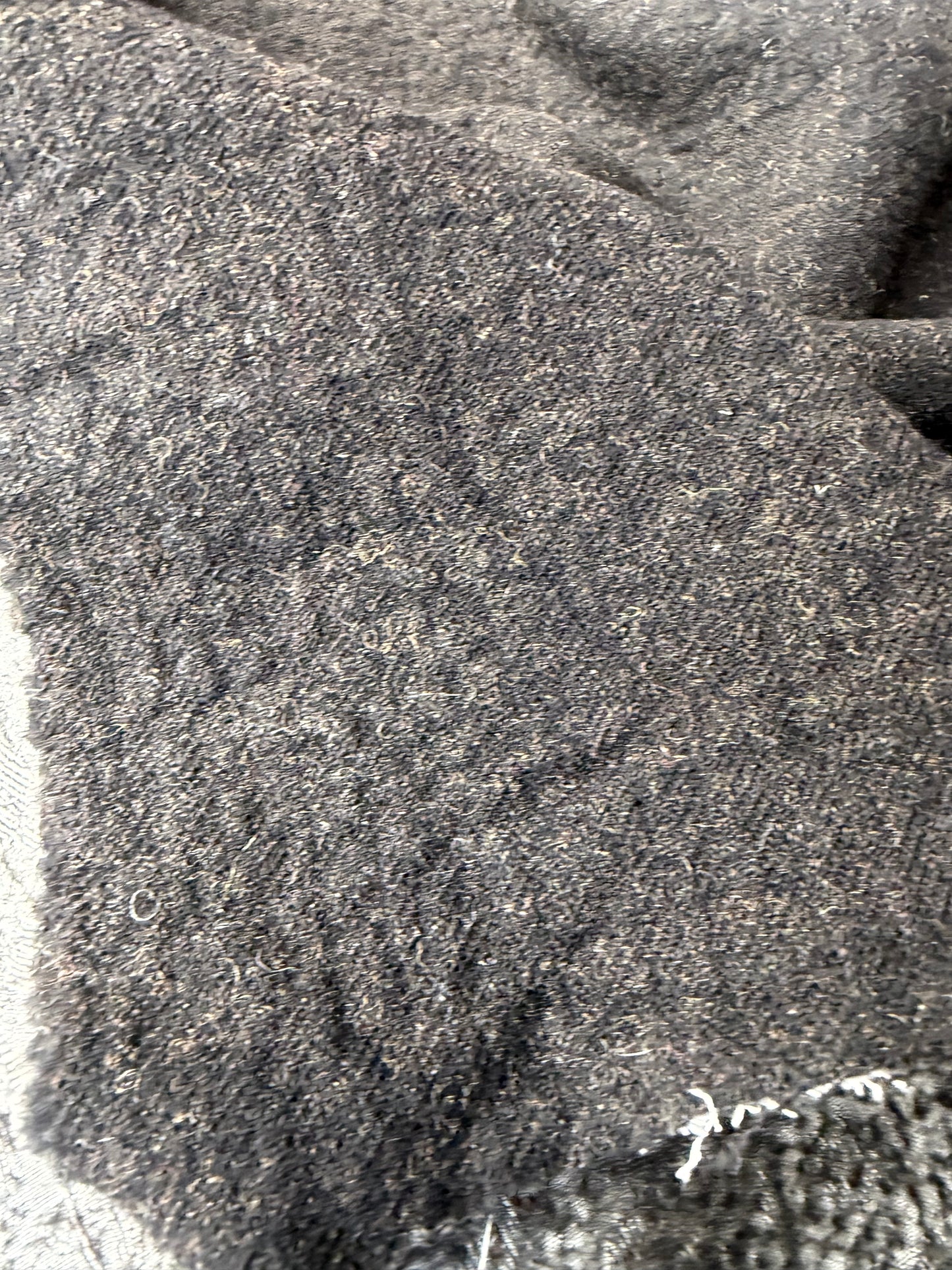 KALEB 018 brown carded wool fused with lining