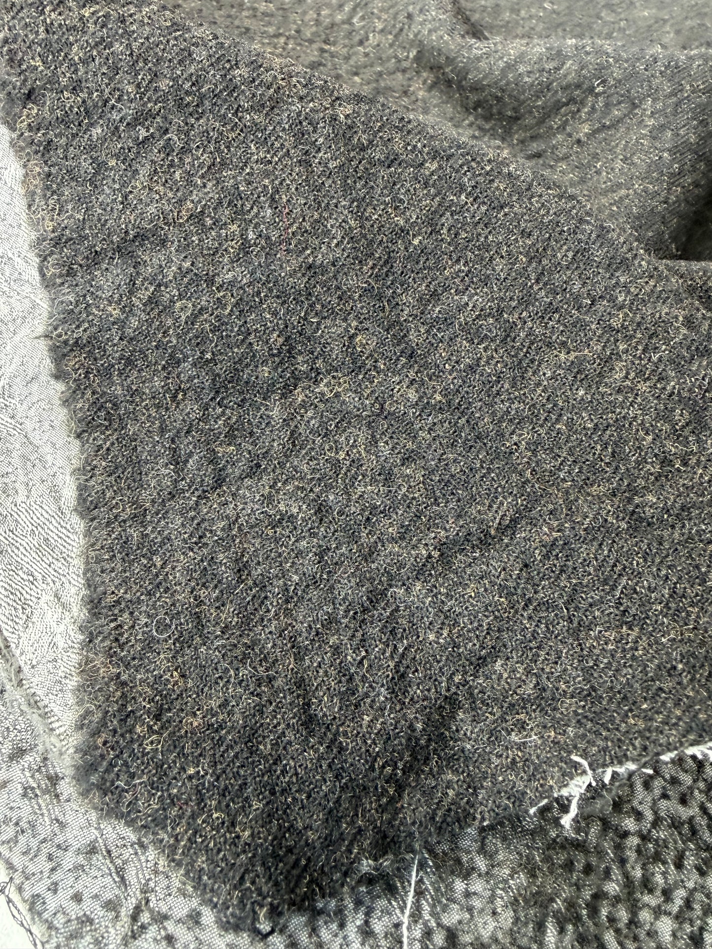 KALEB 018 brown carded wool fused with lining