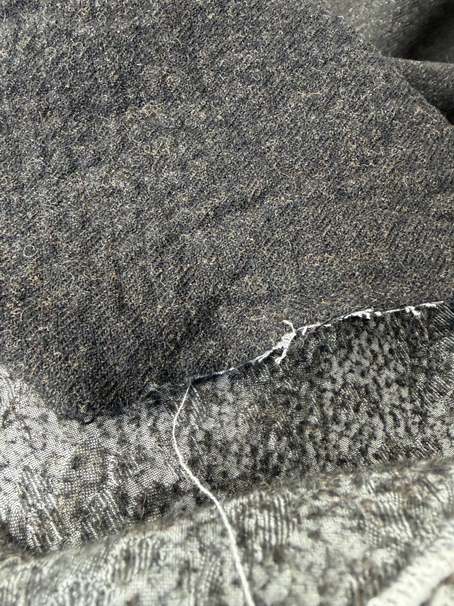 KALEB 018 brown carded wool fused with lining