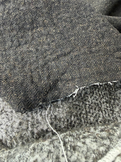 KALEB 018 brown carded wool fused with lining