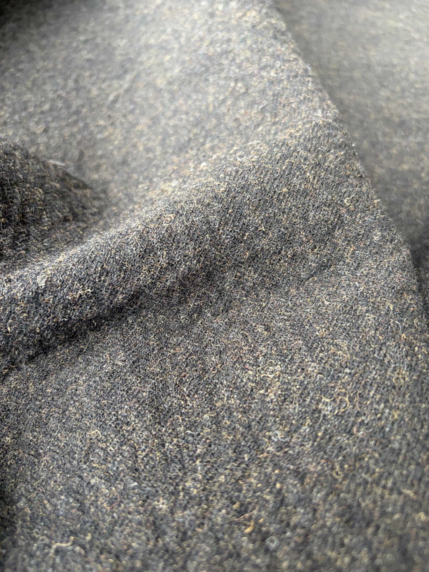 KALEB 018 brown carded wool fused with lining