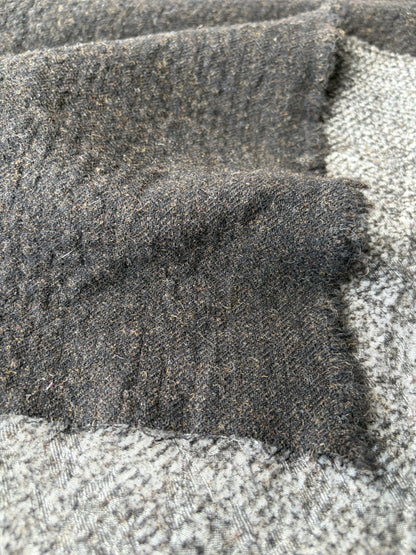 KALEB 018 brown carded wool fused with lining