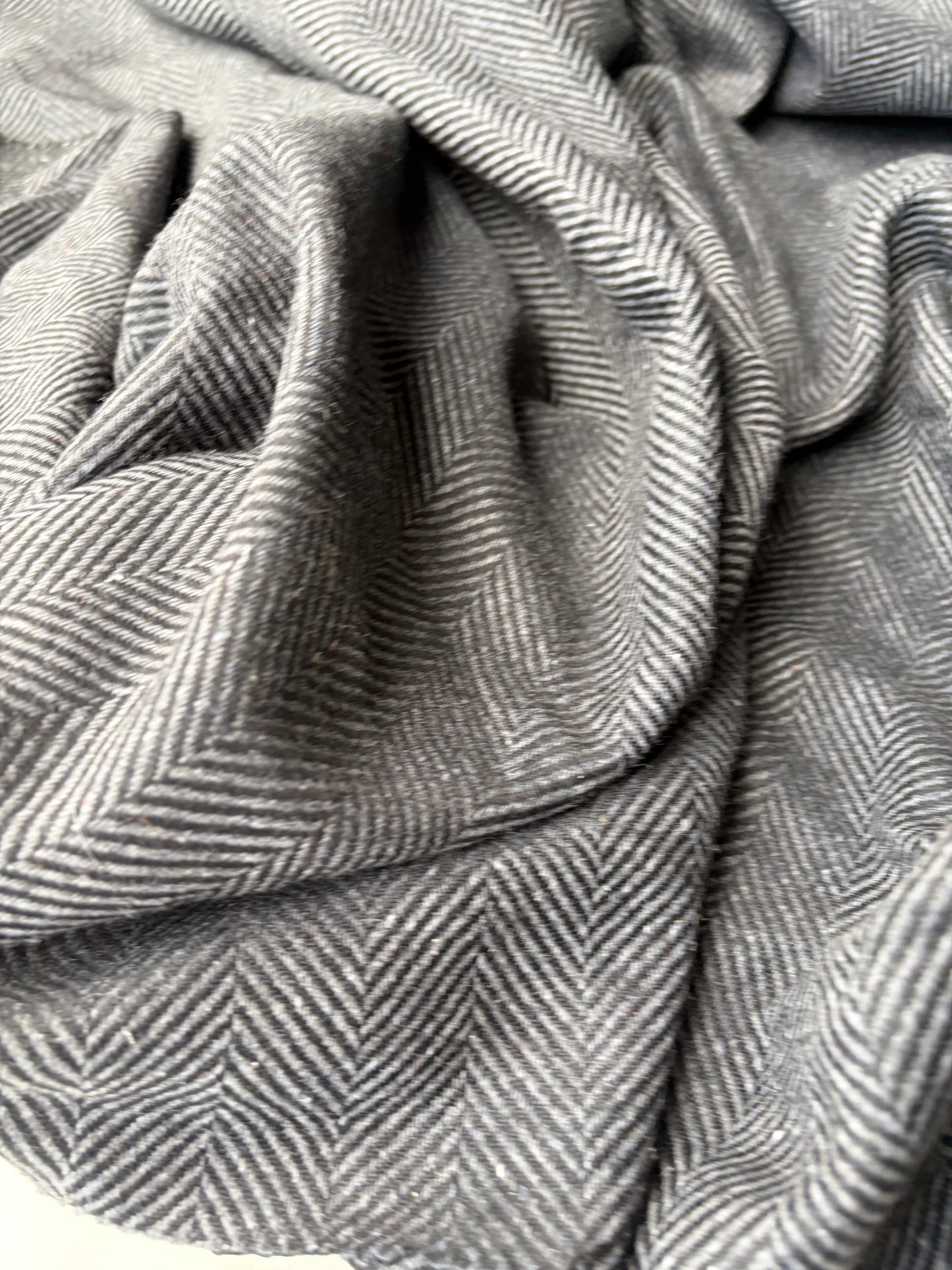 KALEB 019 heavy wool herringbone grey