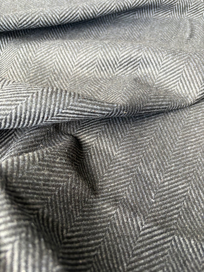 KALEB 019 heavy wool herringbone grey