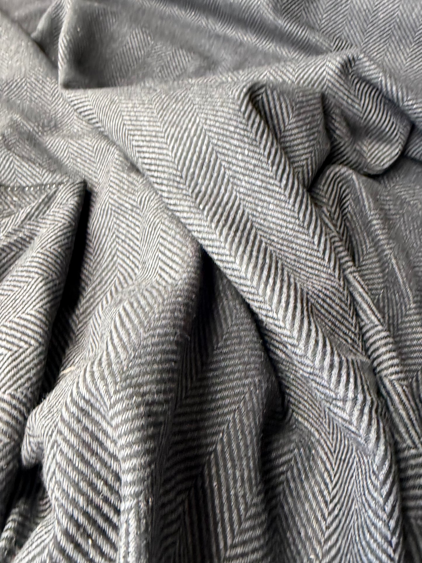 KALEB 019 heavy wool herringbone grey