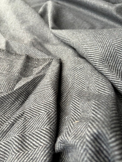 KALEB 019 heavy wool herringbone grey