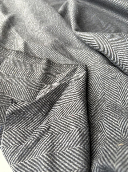 KALEB 019 heavy wool herringbone grey