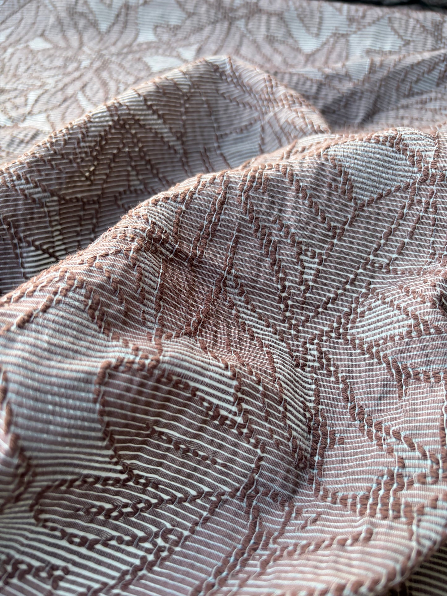 MARGE 031 cotton dévoré fabric brown