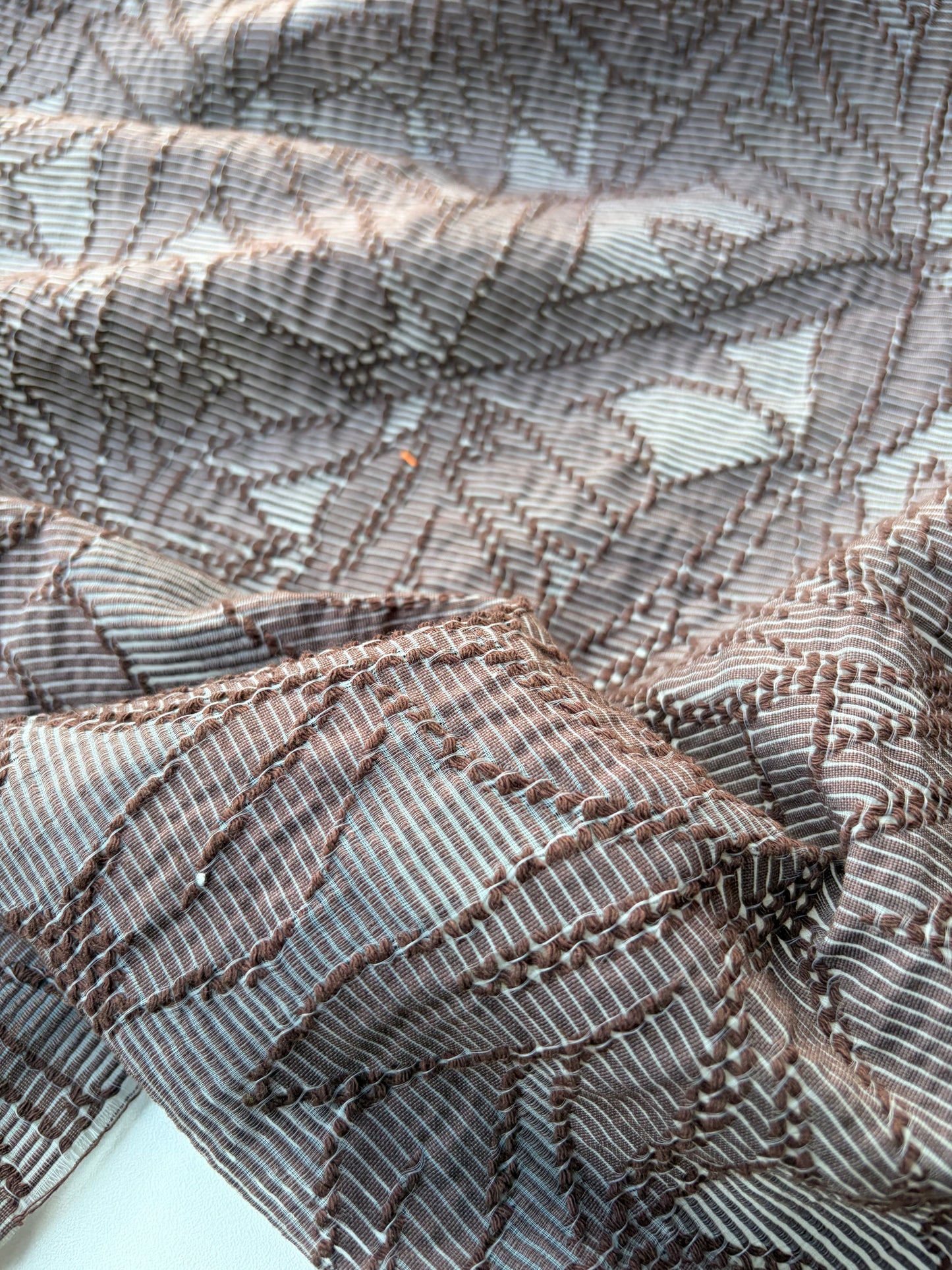 MARGE 031 cotton dévoré fabric brown