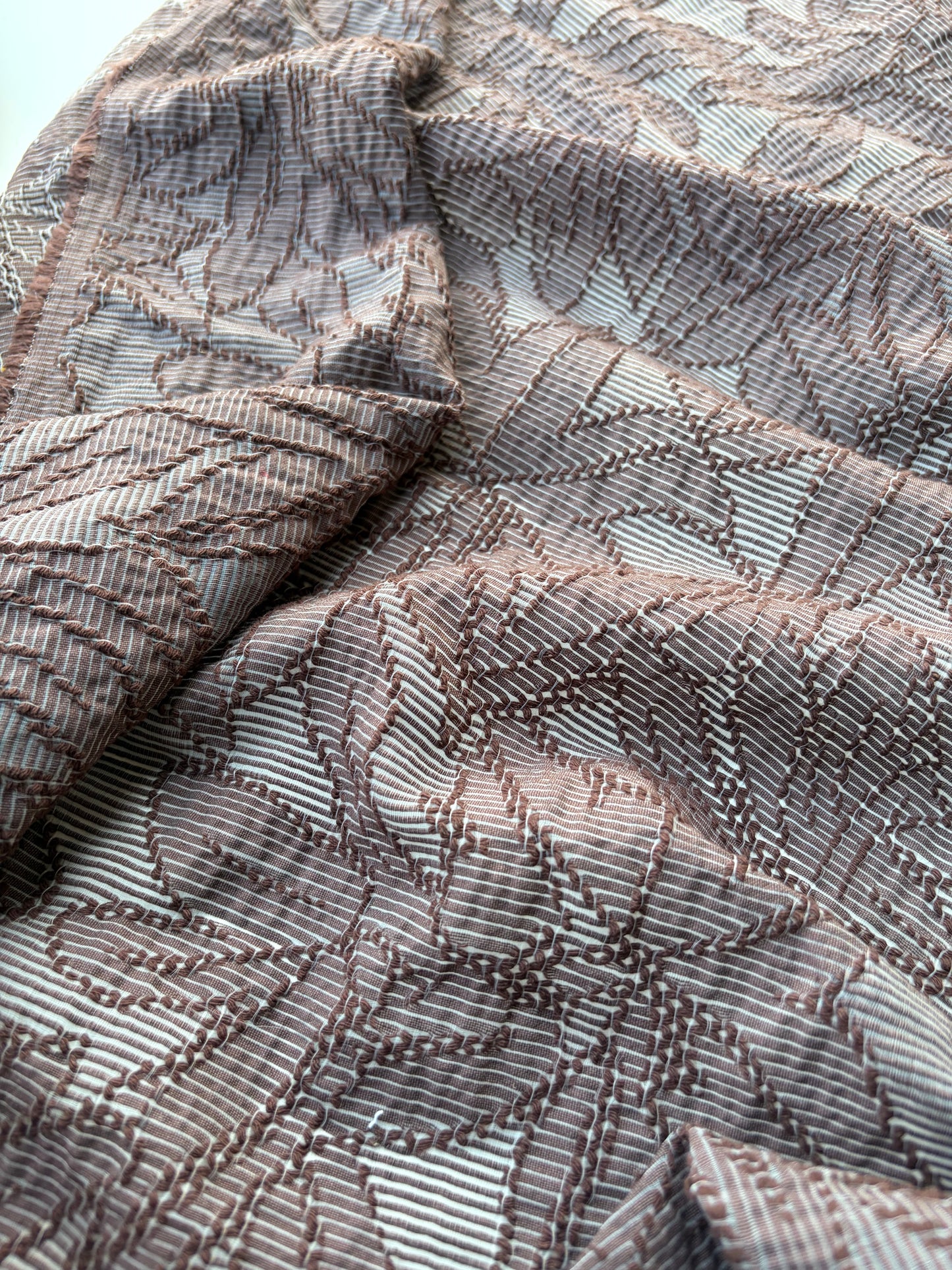 MARGE 031 cotton dévoré fabric brown