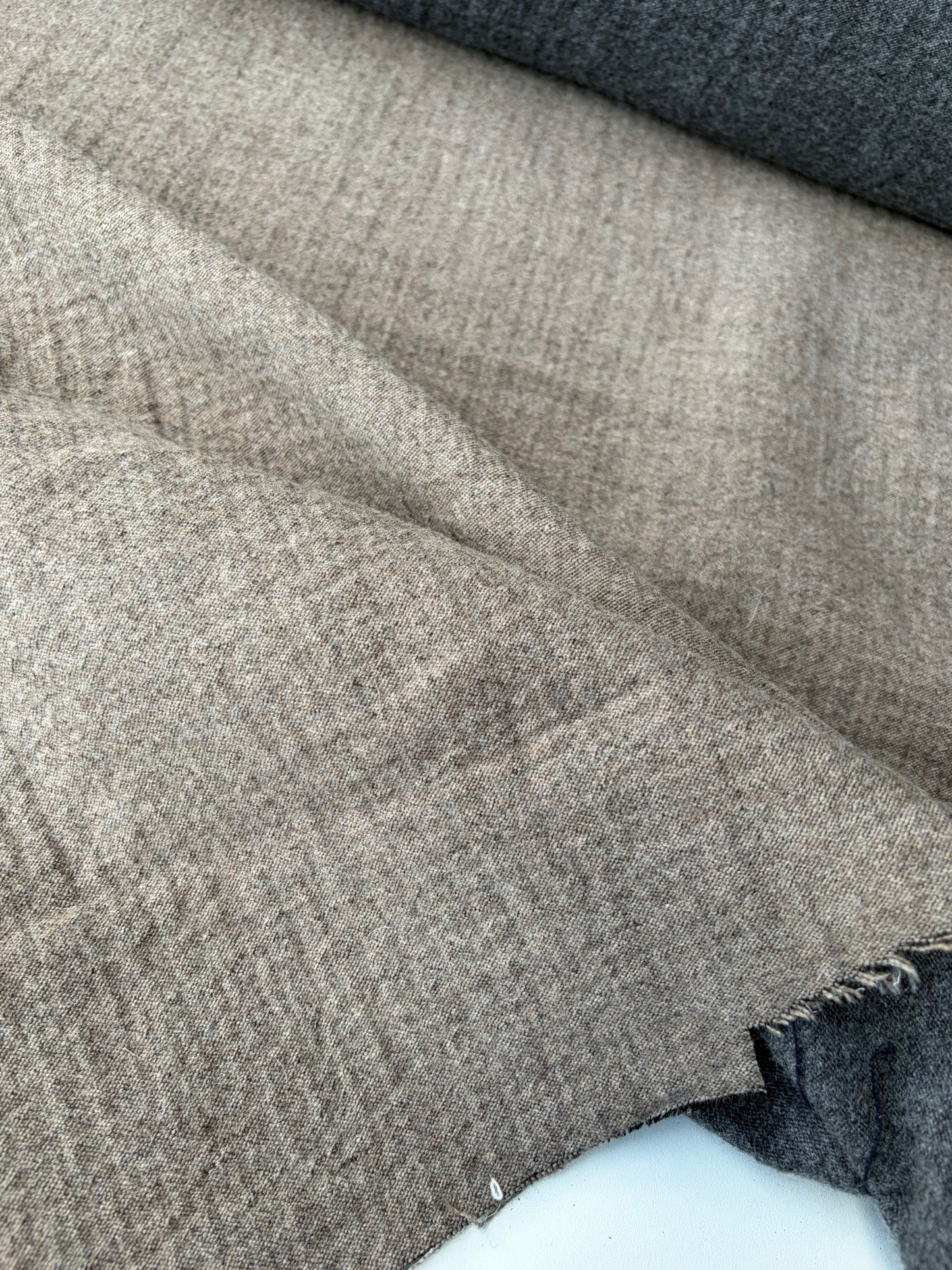 KALEB 021 grey/brown heavy wool double fabric