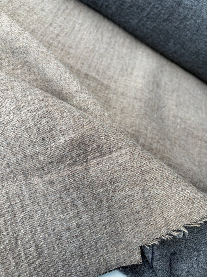 KALEB 021 grey/brown heavy wool double fabric