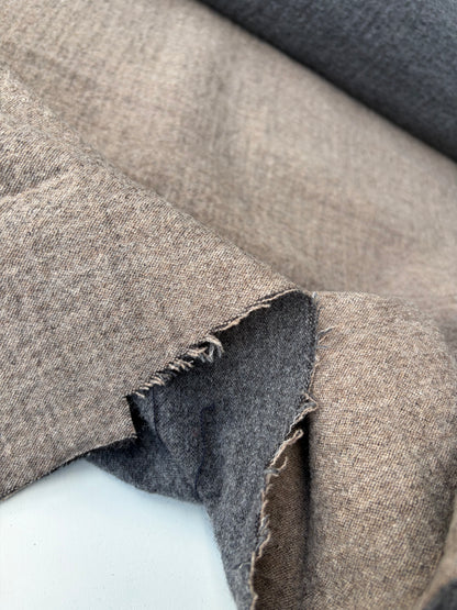 KALEB 021 grey/brown heavy wool double fabric