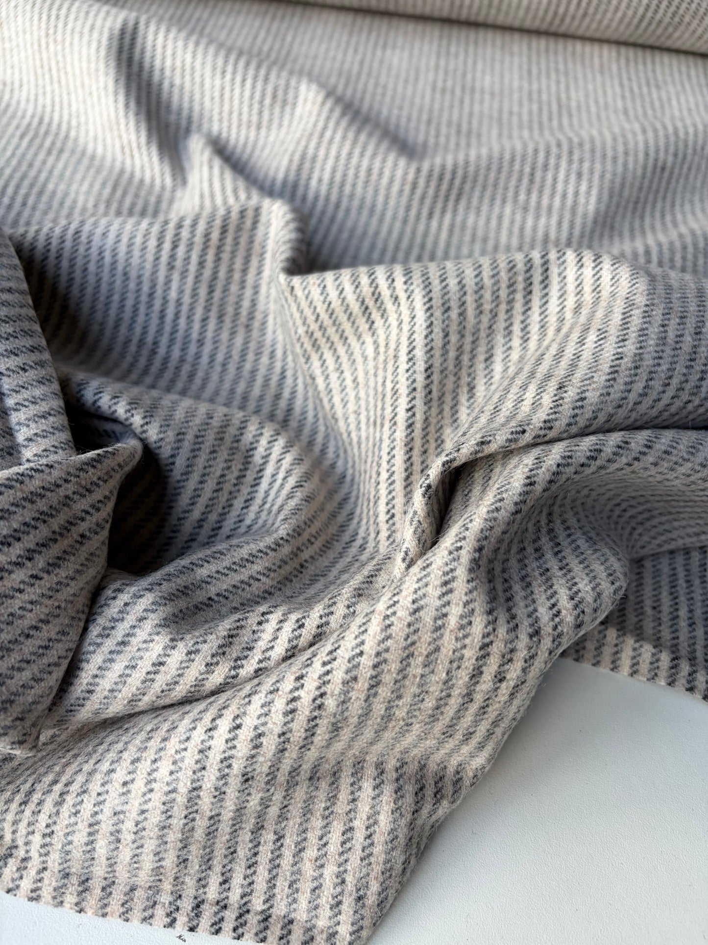 KALEB 022 heavy wool flannel pinstripe
