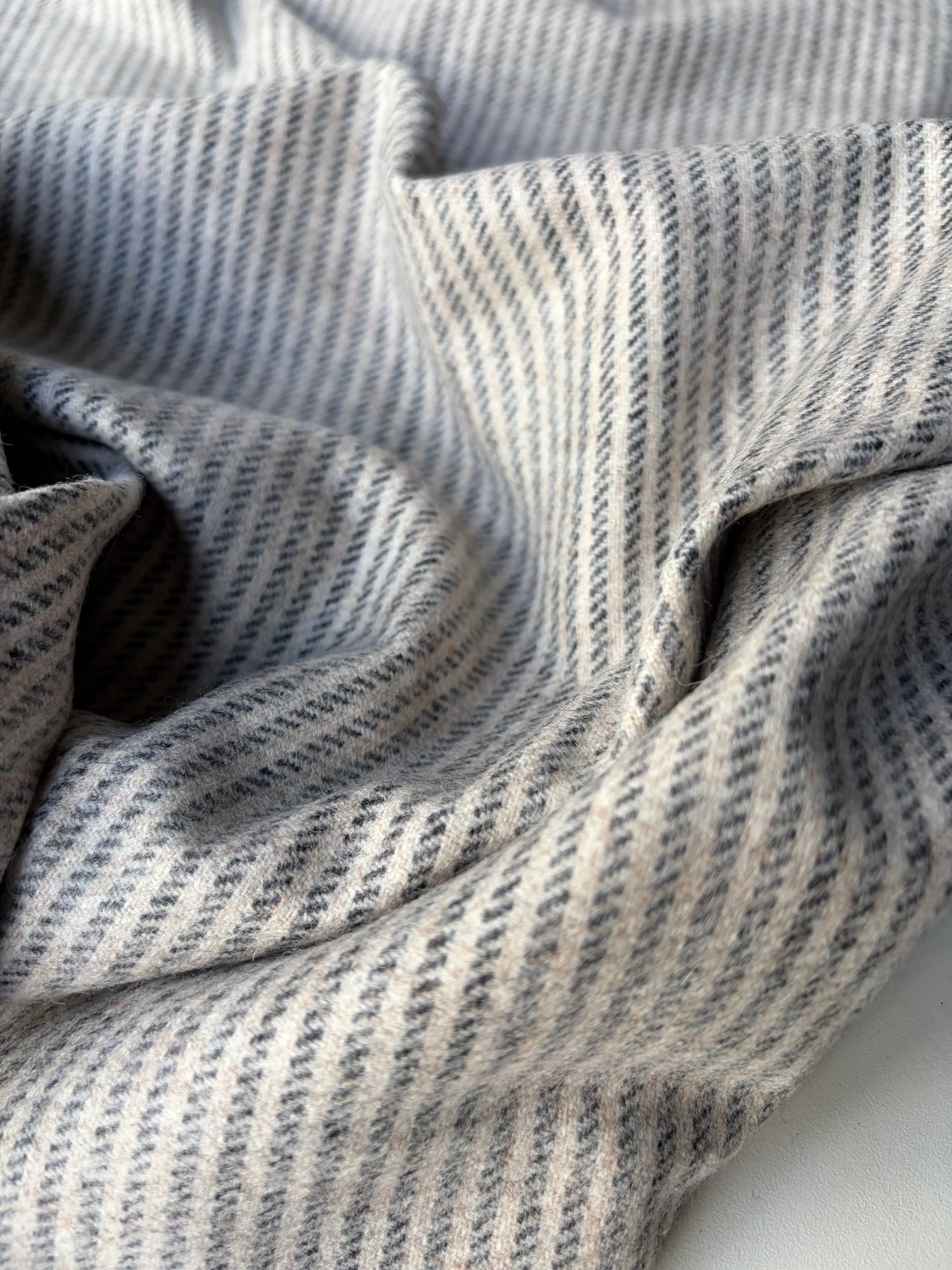 KALEB 022 heavy wool flannel pinstripe