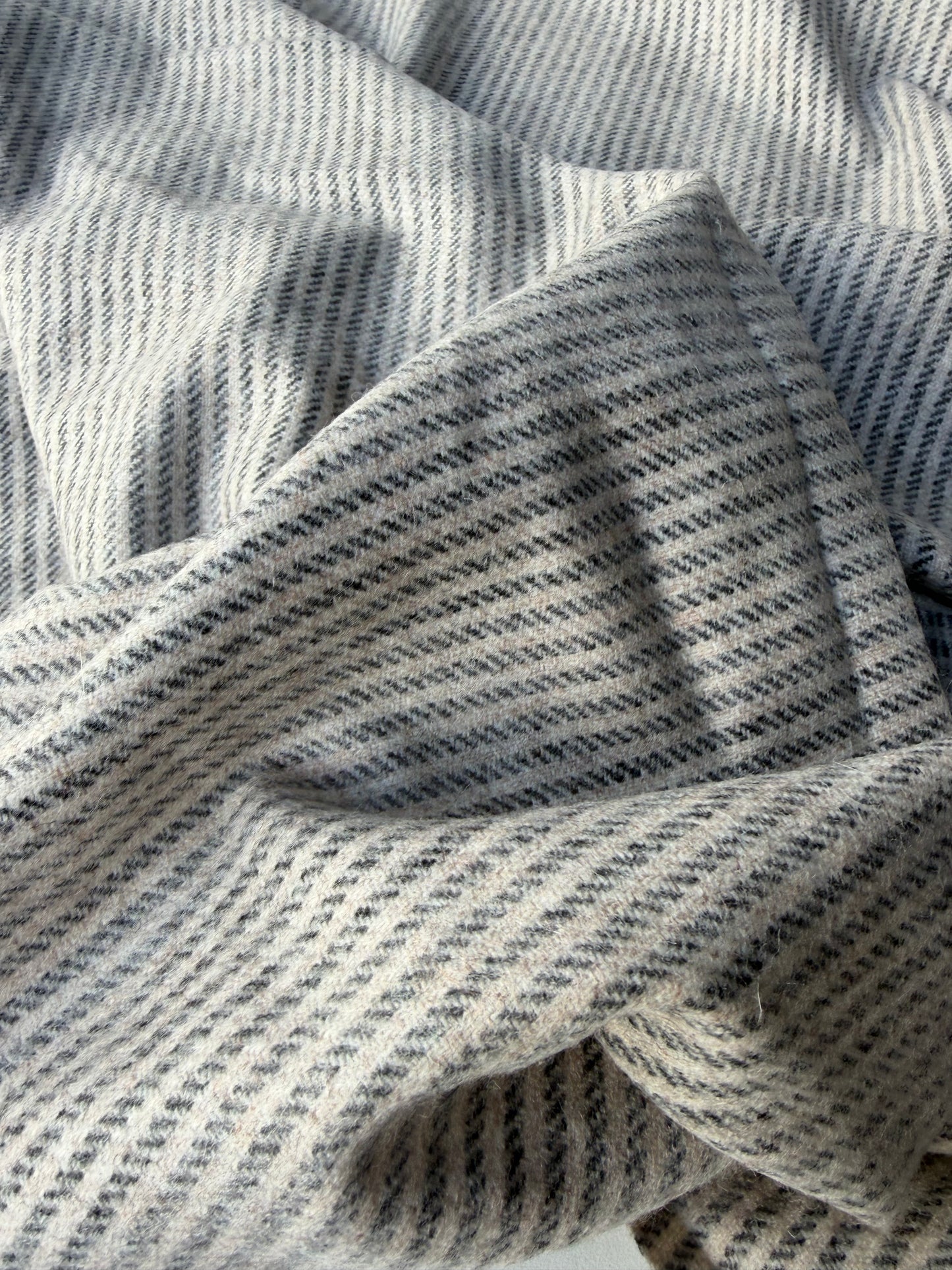 KALEB 022 heavy wool flannel pinstripe