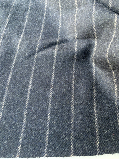 KALEB 023 navy heavy wool flannel pinstripe