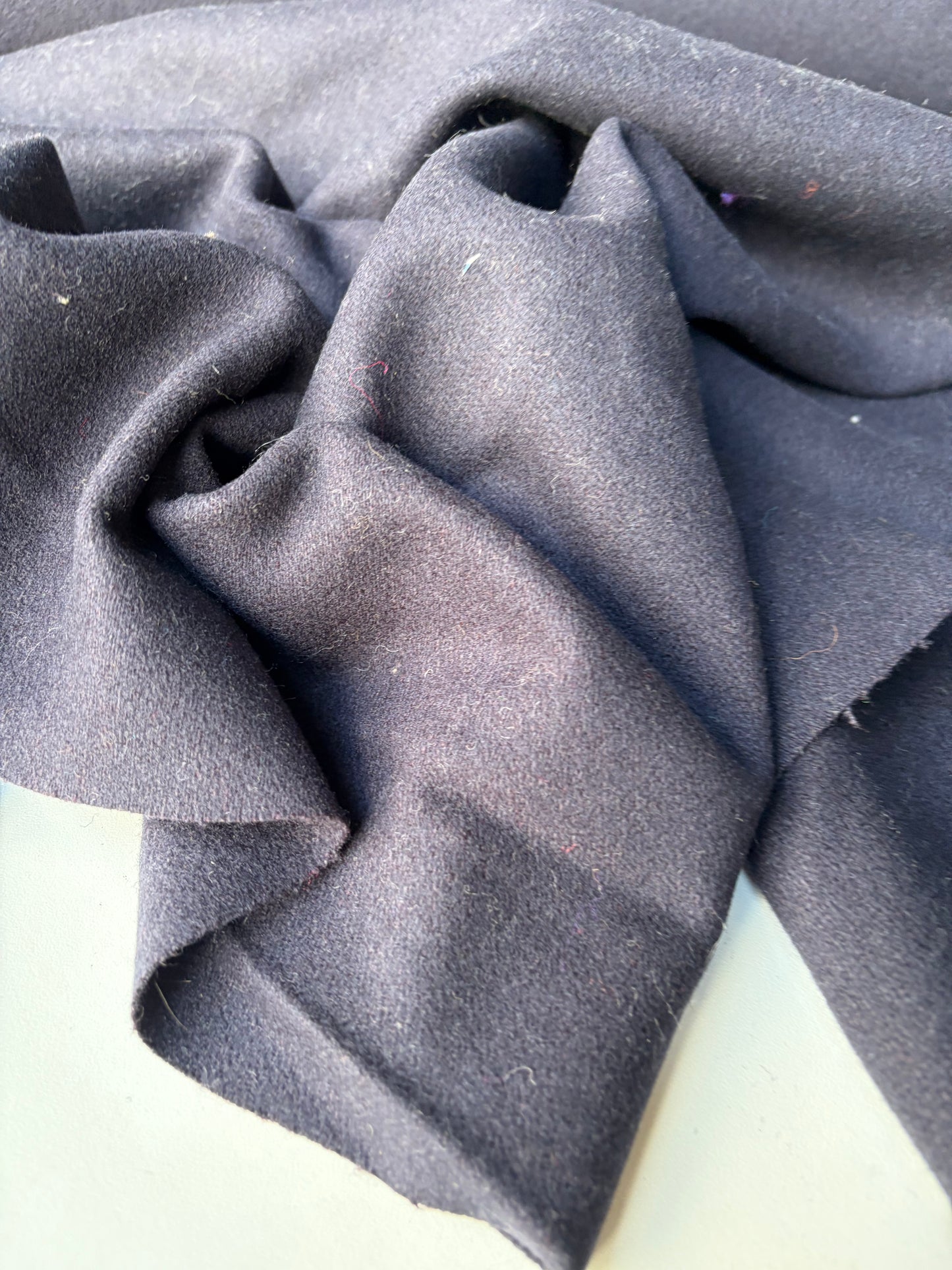 KALEB 024 navy heavy wool flannel stretch