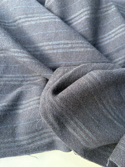 KALEB 025 navy wool drape with hirizontal stripes