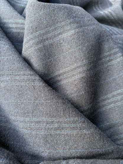 KALEB 025 navy wool drape with hirizontal stripes