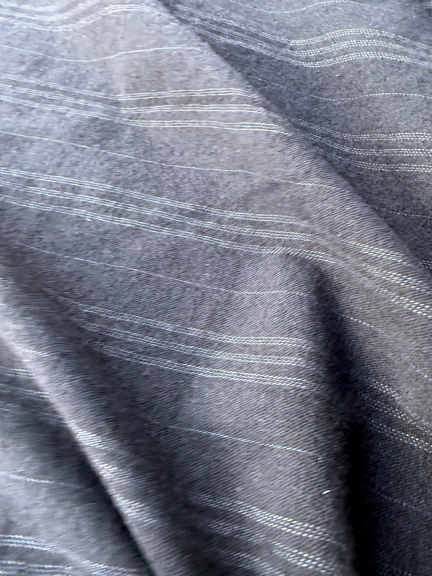 KALEB 025 navy wool drape with hirizontal stripes