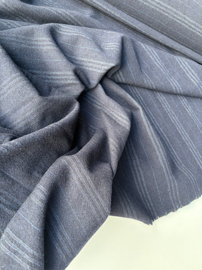 KALEB 025 navy wool drape with hirizontal stripes