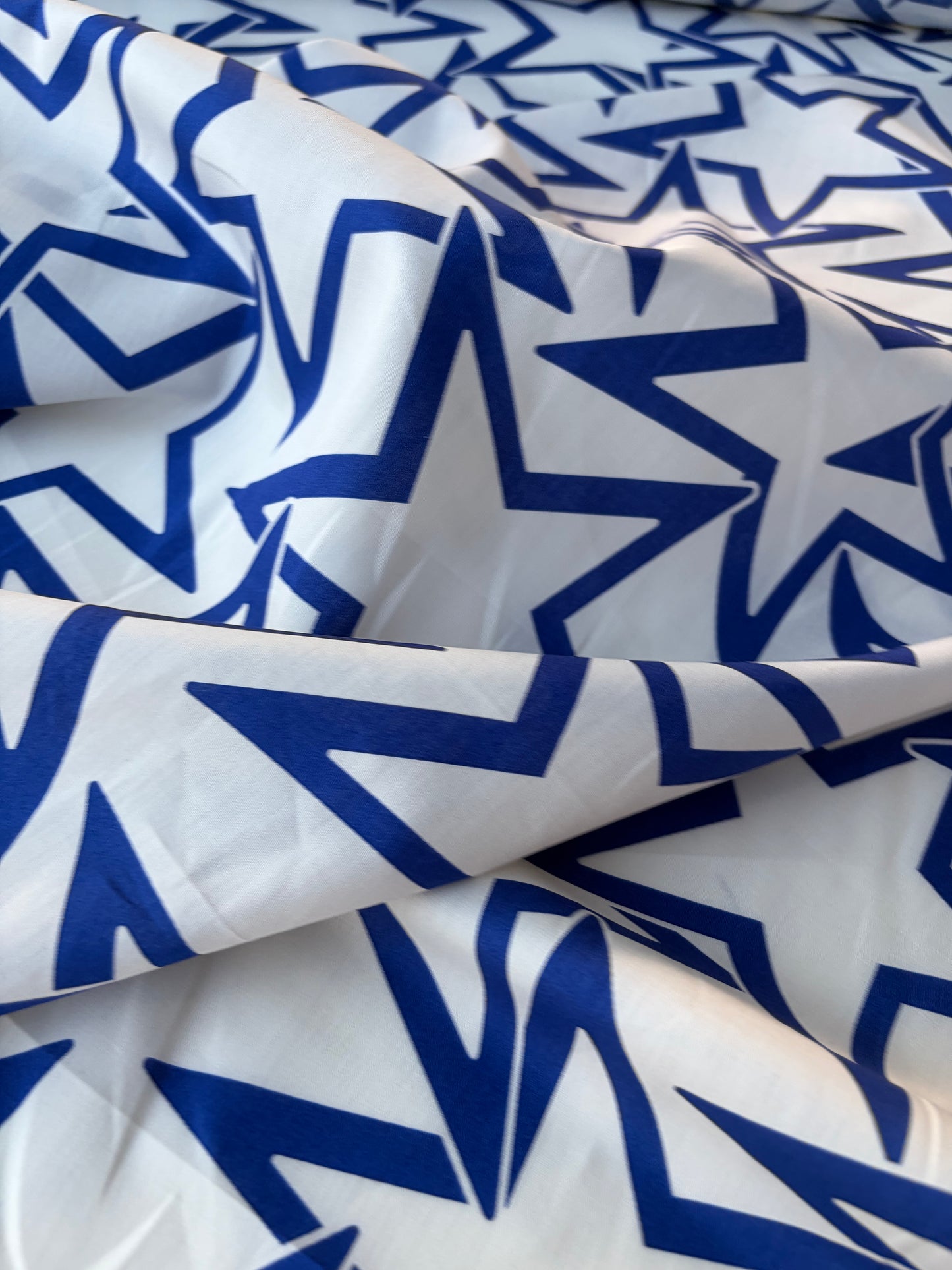 MARGE 036 cotton voile electric blue stars