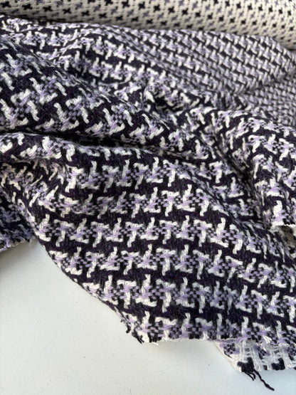 KALEB 026 navy/lilac checkered heavy wool tweed