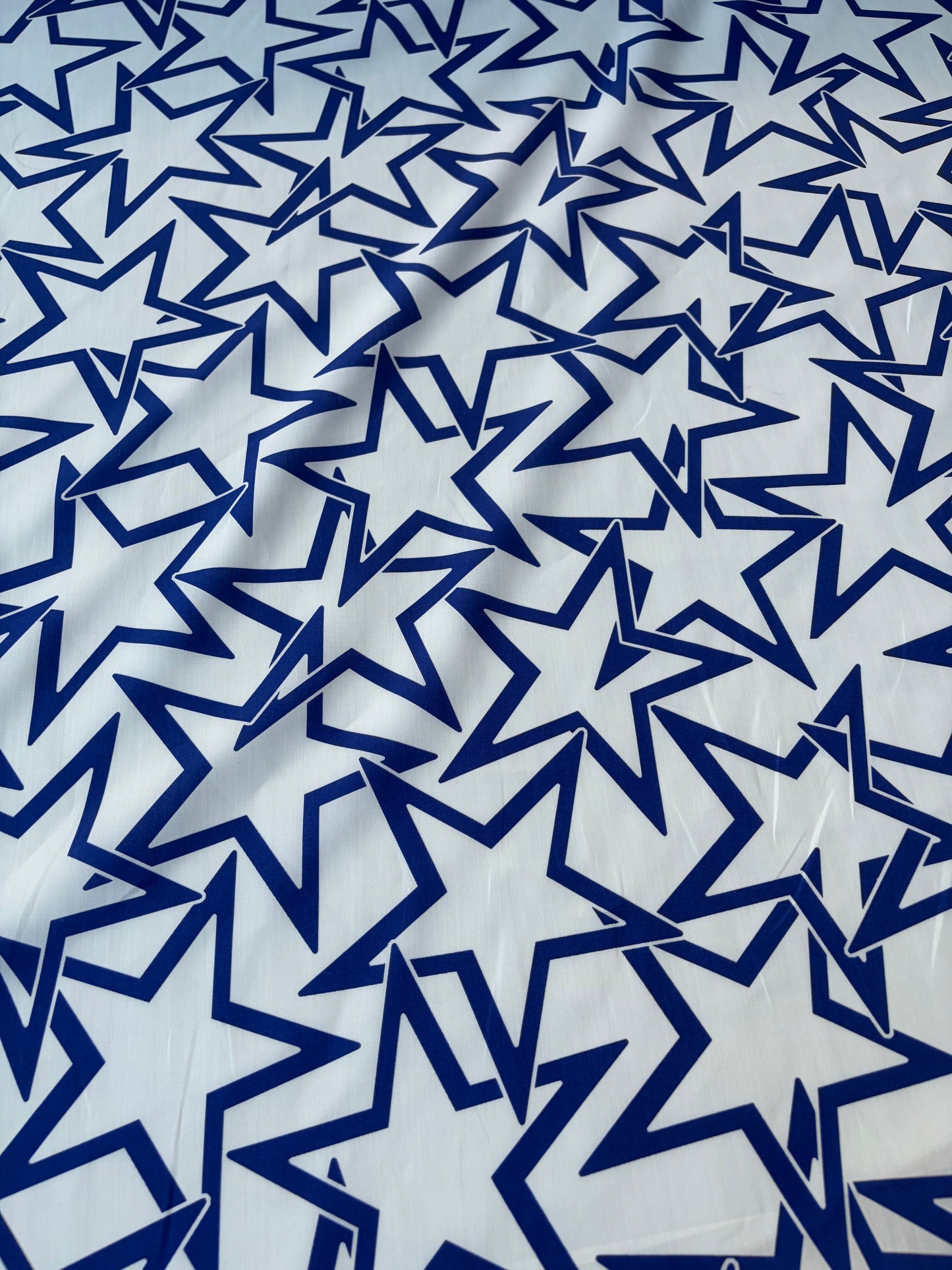 MARGE 036 cotton voile electric blue stars