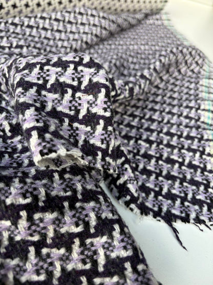 KALEB 026 navy/lilac checkered heavy wool tweed