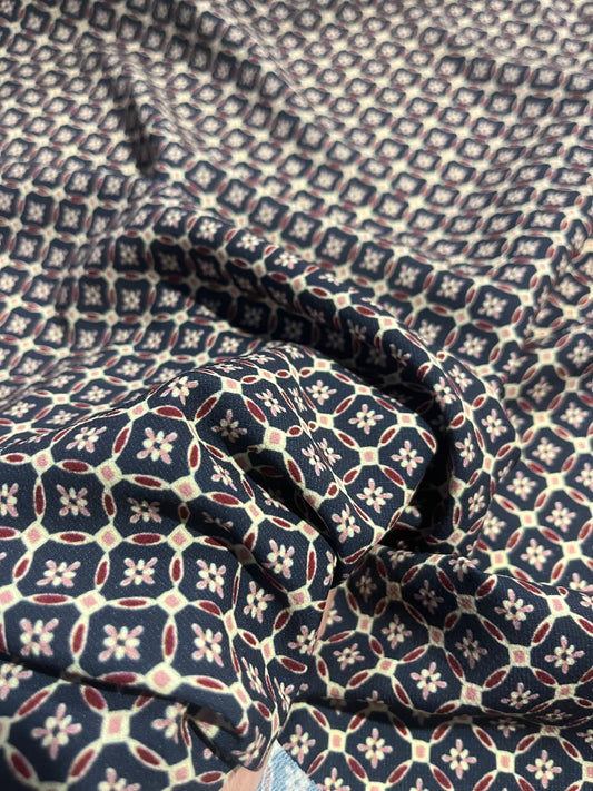 HYACINTHE 020 bubble crêpe navy/red/pink small design