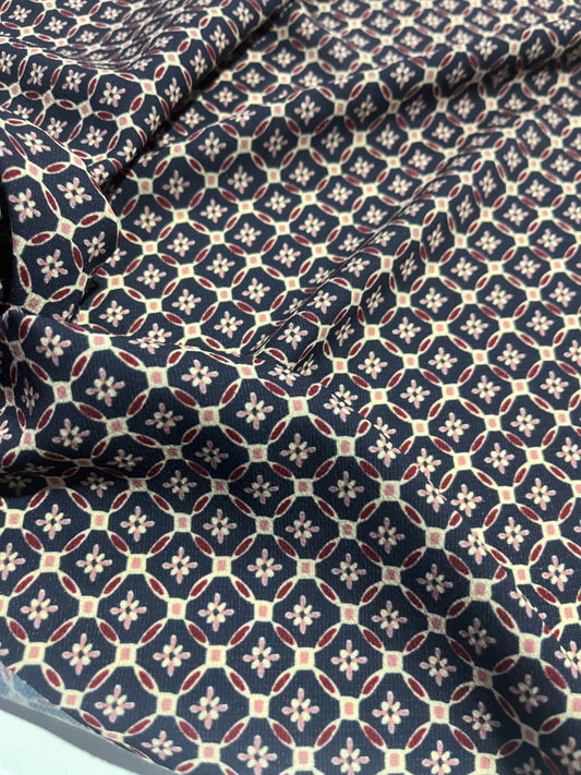 HYACINTHE 020 bubble crêpe navy/red/pink small design