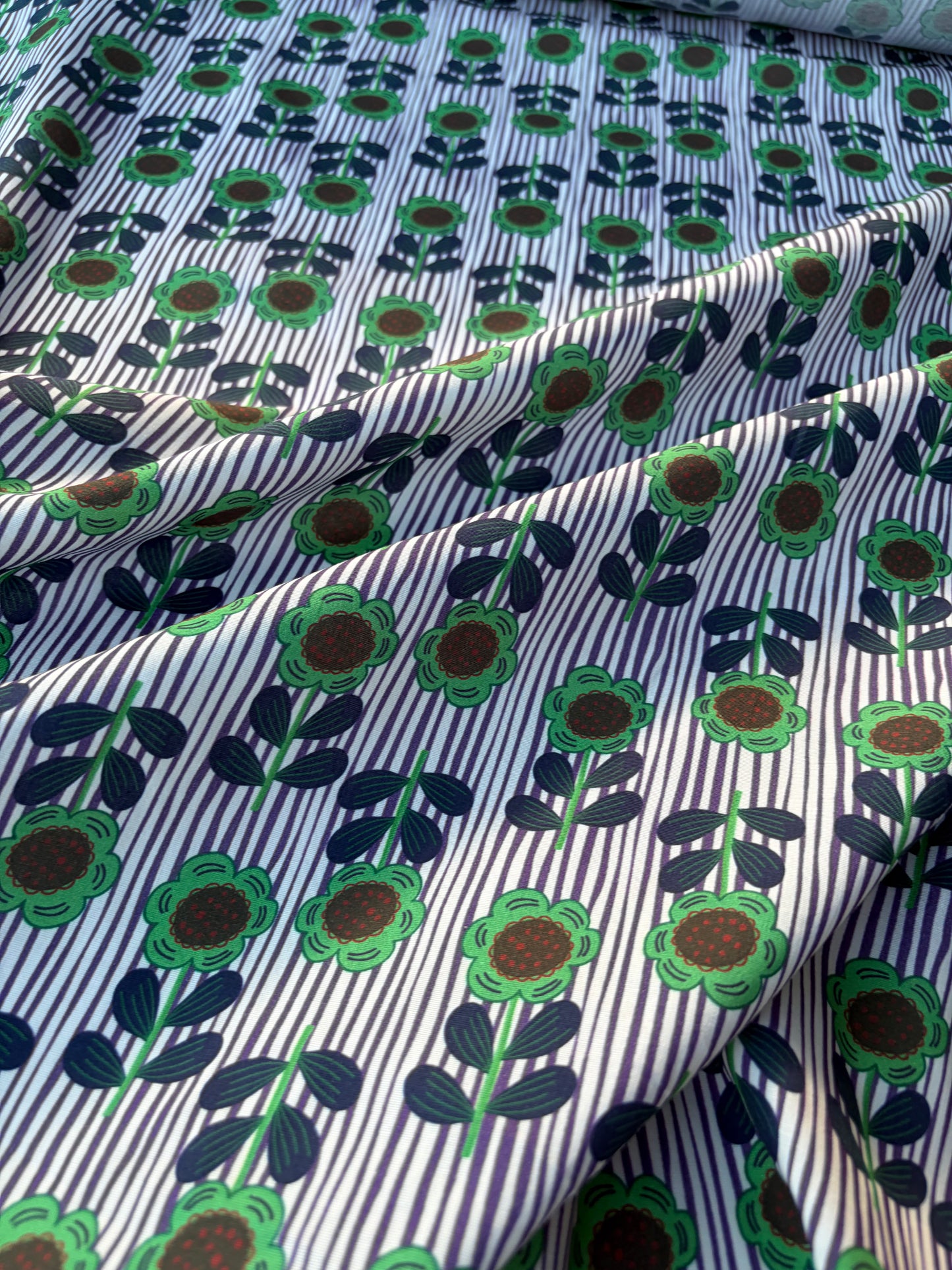 MARGE 038 poplin stretch stripes and flowers