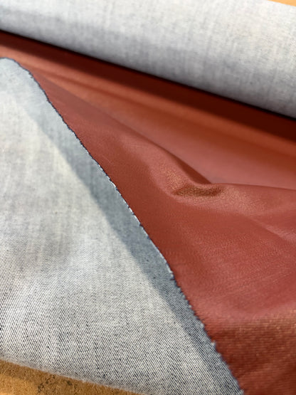RAW DENIM 004 brown coloured coated stretch denim