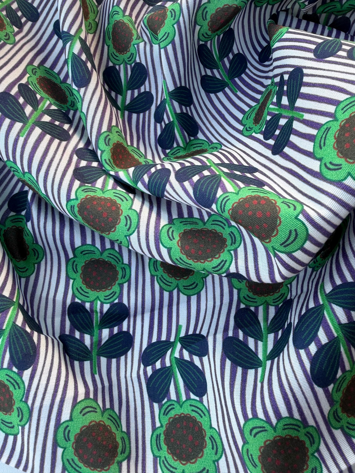 MARGE 038 poplin stretch stripes and flowers