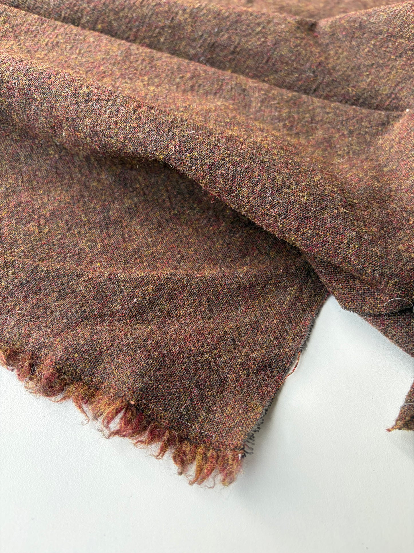 MORTY 003 Wool Shetland tweed brown/curry