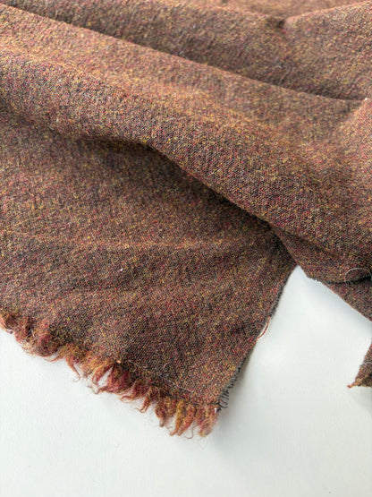 MORTY 003 Wool Shetland tweed brown/curry